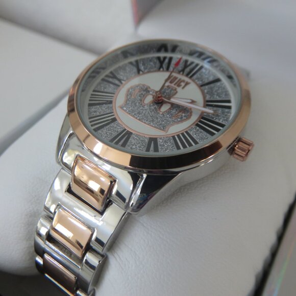 (109) Juicy Couture Black Label LA Rose Gold & Silver Bling!! Women\'s Watch main image 4